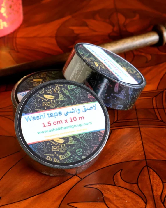 Hp washi tape multi black واشي هاري ملون أسود